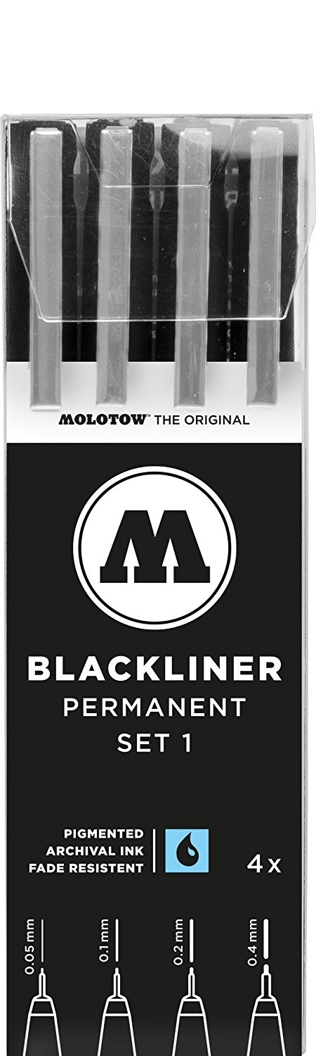 MOLOTOW - BLACKLINER SET 1 (4 MARKERS)