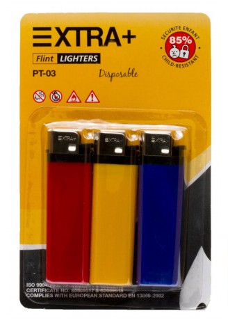 EXTRA+ DISPOSABLE LIGHTERS (3 PACK)