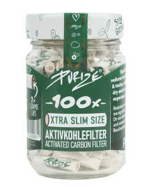 PURIZE - EXTRA SLIM 6mm CARBON FILTERS (100 JAR)
