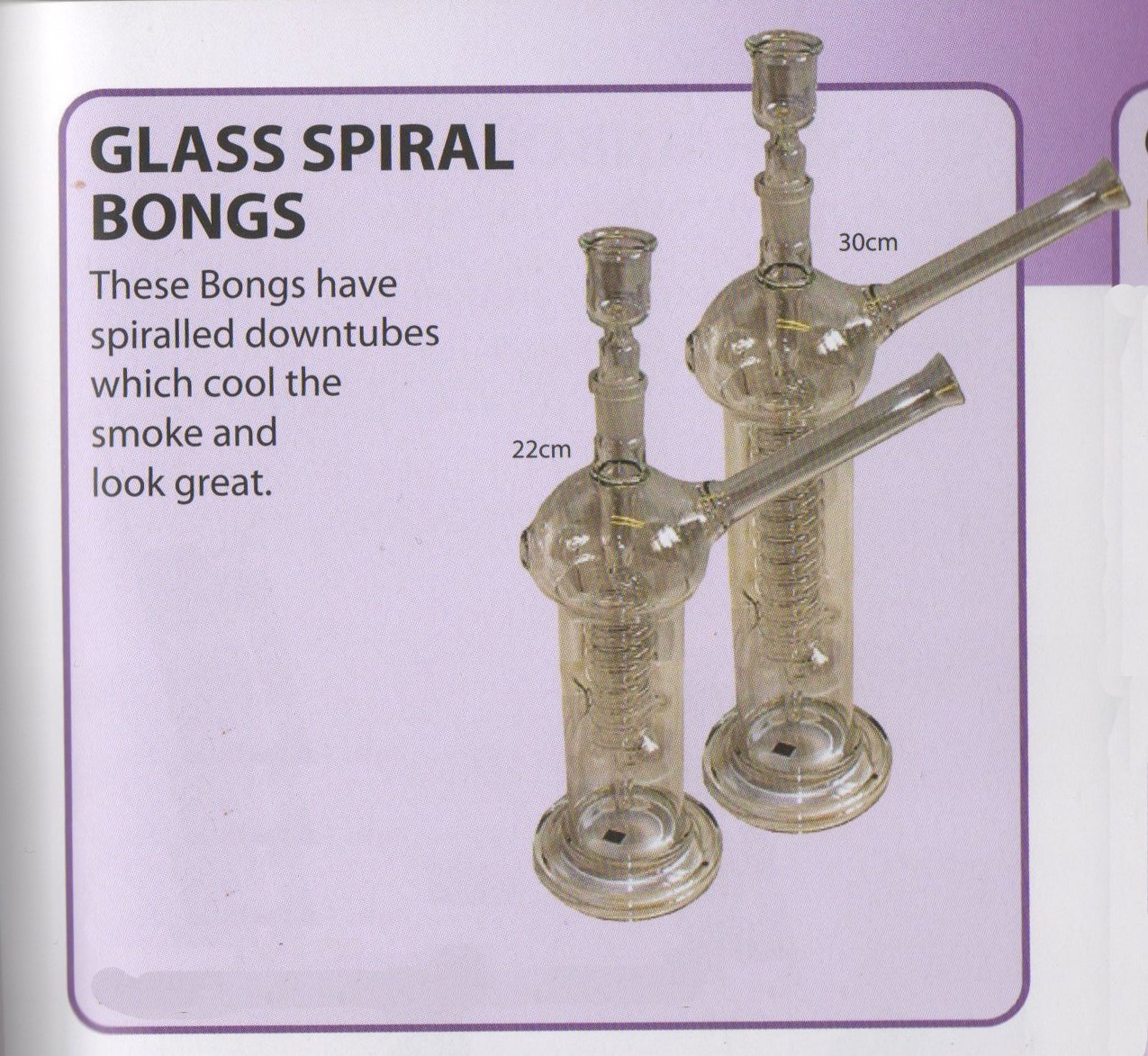 LARGE GLASS SPIRAL BONG - BOXED (M23-LB)