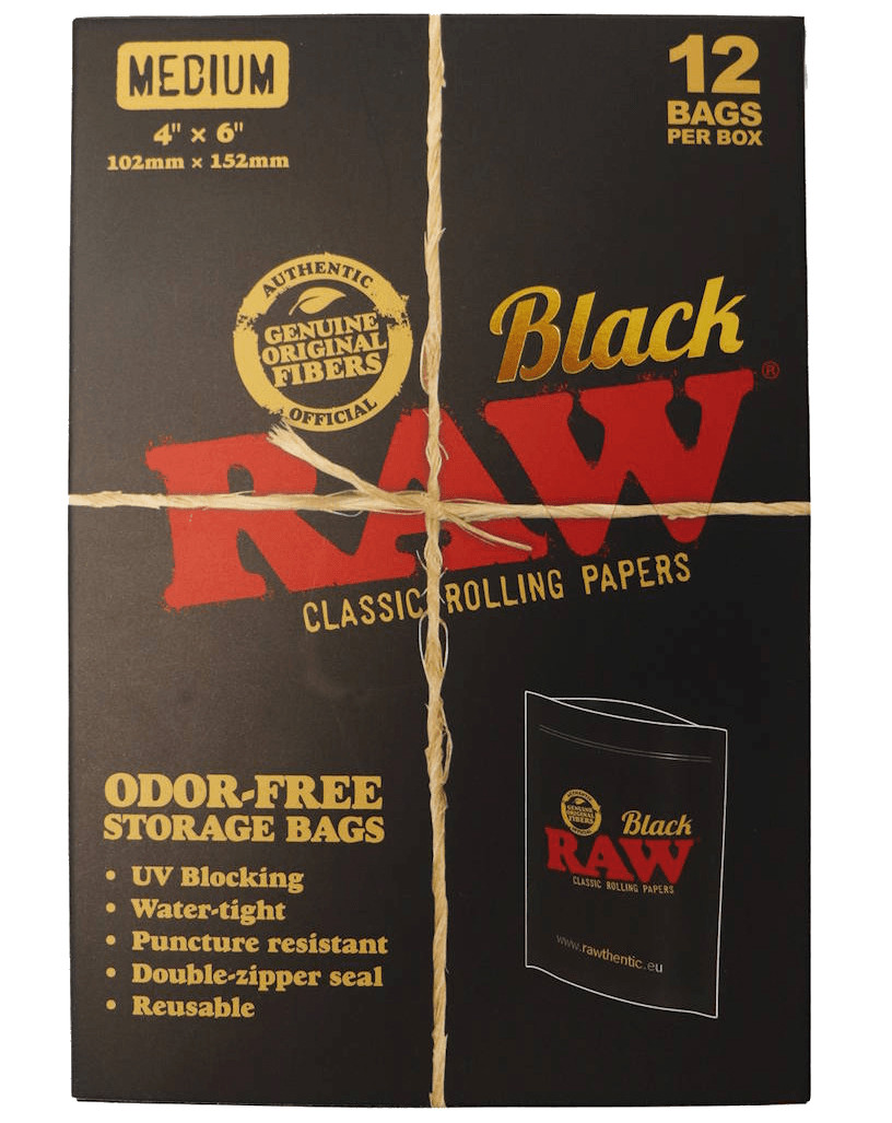 RAW - BLACK MYLAR BAG - MEDIUM 4x6" (PACK 12)
