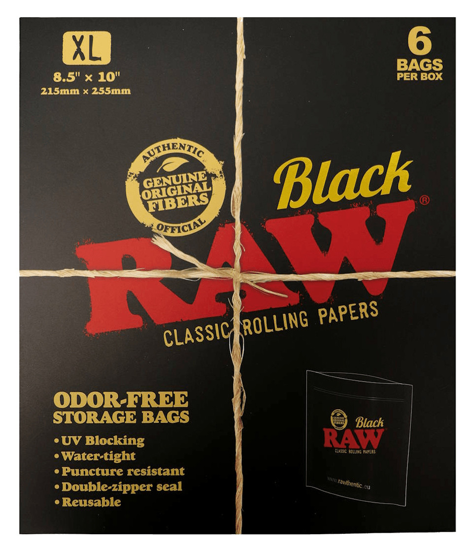 RAW - BLACK MYLAR BAG - X-LARGE 8.5x10" (PACK 6)