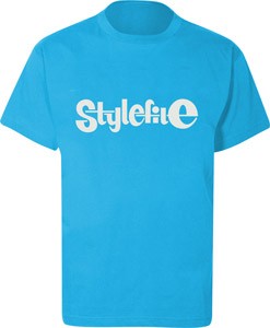 STYLEFILE T-SHIRT LIGHT BLUE / WHITE